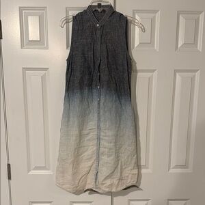 Tommy Bahama blue and white linen ombré dress size small